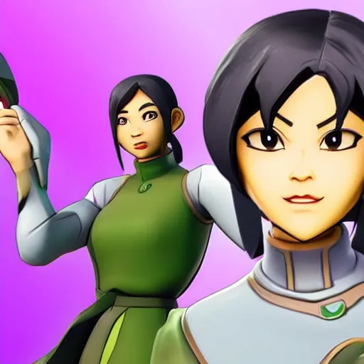 Image similar to toph beifong in fortnite, character render, full body shot, highly detailed, in game render