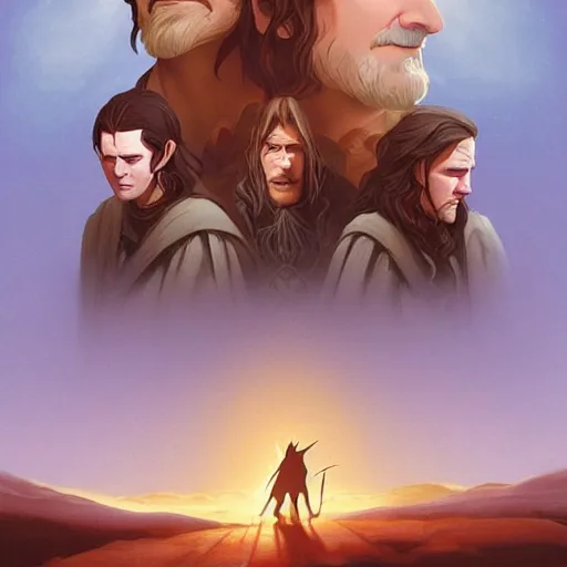 Image similar to face icon stylized minimalist the lord of the rings : the fellowship of the ring 2 0 0 1, loftis, cory behance hd by jesper ejsing, by rhads, makoto shinkai and lois van baarle, ilya kuvshinov, rossdraws global illumination