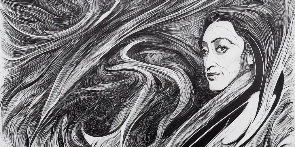 Prompt: a beautiful painting of zaha hadid by aaron horkey, trending on artstation