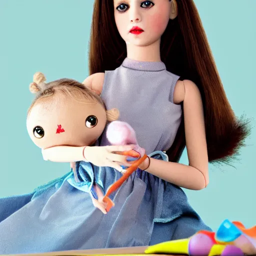 Image similar to a stop motion animation doll,