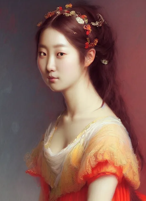 A beautiful portrait of Park Shin-hye, digital art by | Stable