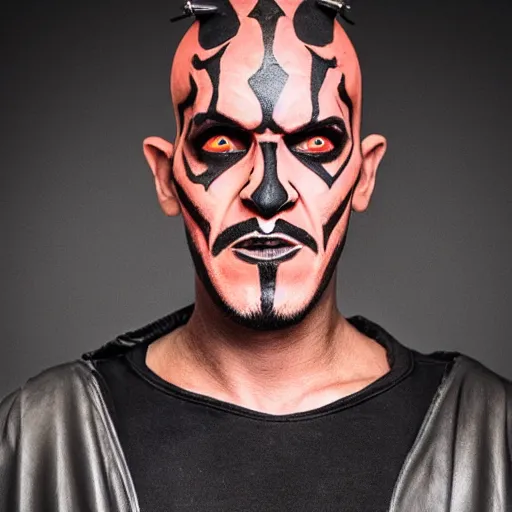 Image similar to Darth Maul posing from LinkedIn profile picture, professional headshot