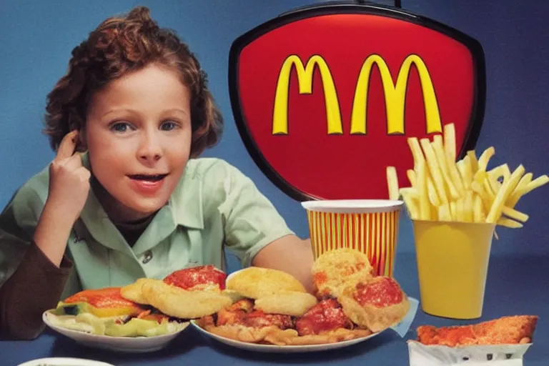 Image similar to mcdonald's television meal, y 2 k cybercore, advertisement photo