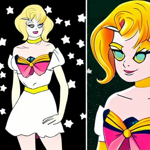 Image similar to emma stone in the style of sailor moon