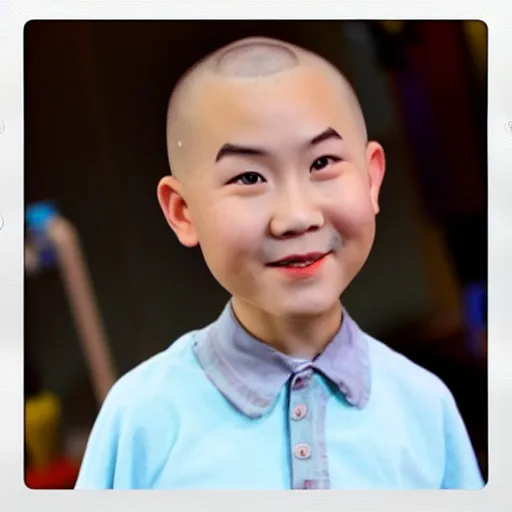 Image similar to chinese boy with buzz cut pixar style