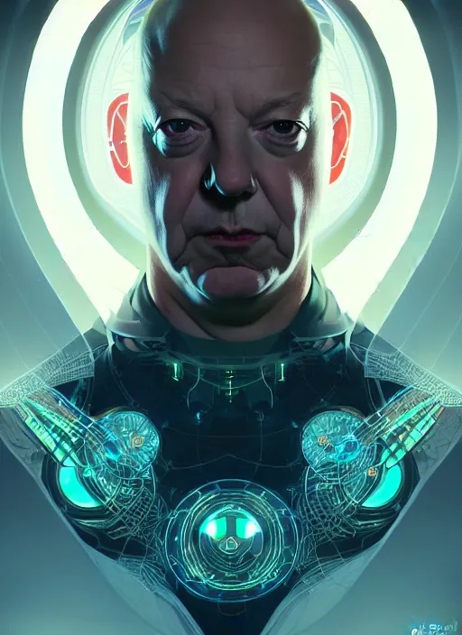 Prompt: symmetry!! portrait of alfred hitchcock, sci - fi, tech wear, glowing lights!! intricate, elegant, highly detailed, digital painting, artstation, concept art, smooth, sharp focus, illustration, art by artgerm and greg rutkowski and alphonse mucha
