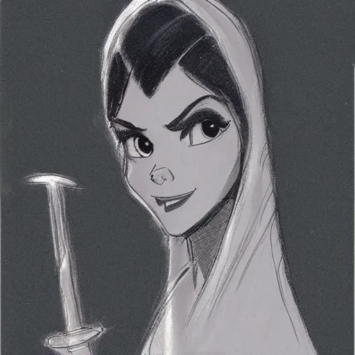 Image similar to milt kahl sketch of victoria justice as princess padme from star wars episode 3