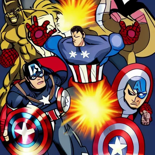 Prompt: avengers calarts style, backlit, harsh overhead sunlight,