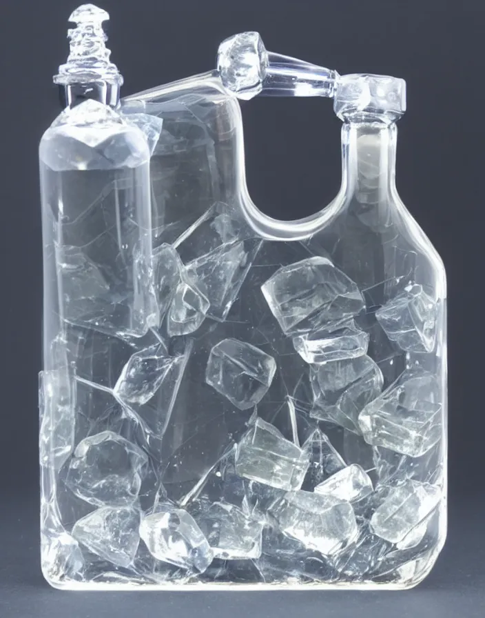 Prompt: crystal bottle with ship inside