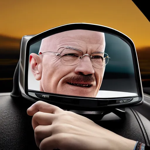Prompt: a car which looks like walter whites head, high def, 8 k hd, realistic, highly detailed,