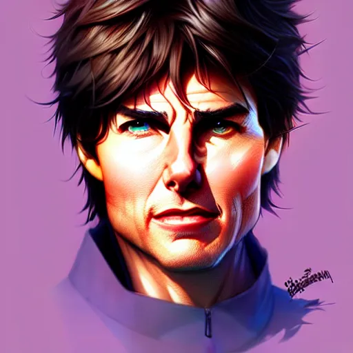 Image similar to tom cruise, portrait shinkai makoto studio ghibli studio key hideaki anno sakimichan stanley artgerm lau rossdraws james jean marc simonetti elegant highly detailed digital painting artstation pixiv