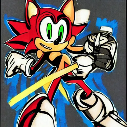 Image similar to Sonic the Hedgehog drawn by Yoji Shinkawa,