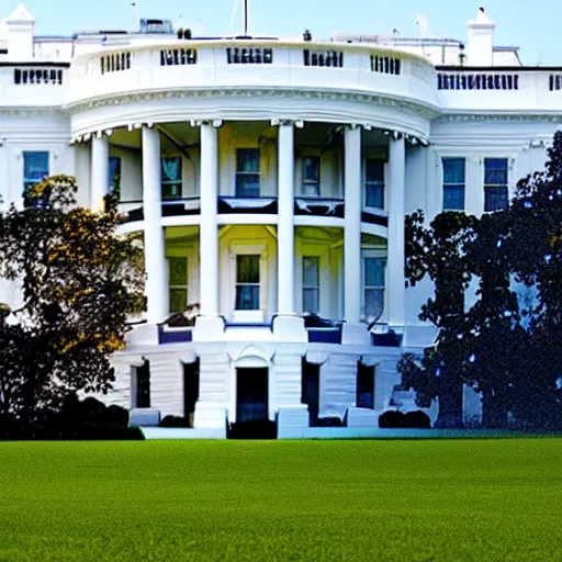 Prompt: liminal space photo of a white house in the middle of a field during noon