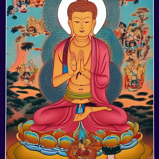 Prompt: 1 0 0 0 armed bodhisattva of compassion and mercy