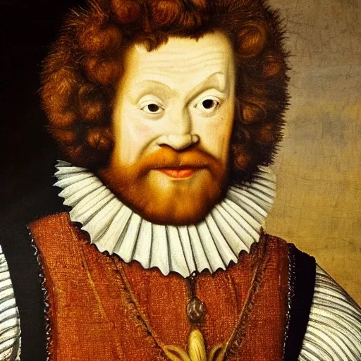 Image similar to 1 6 th century oil portrait of king ronald mcdonald