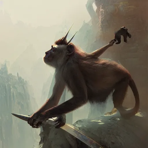 Prompt: monkey on a unicorn on the moon earth in background, intricate, sharp focus, illustration, highly detailed, digital painting, concept art, matte, art by ruan jia and wlop and greg rutkowski, masterpiece