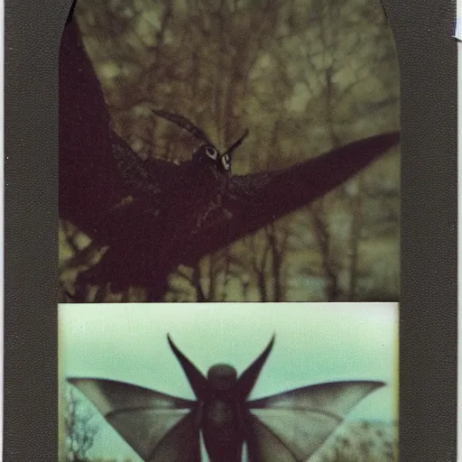 Image similar to real Polaroid photo of Mothman