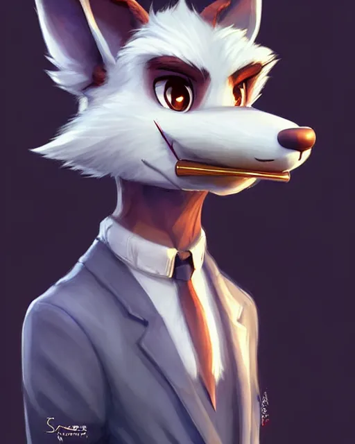 Image similar to character concept art of a cute male anthropomorphic furry | | adorable muzzle, key visual, realistic shaded perfect face, tufted godrays, fine details by stanley artgerm lau, wlop, rossdraws, james jean, andrei riabovitchev, marc simonetti, and sakimichan, trending on weasyl