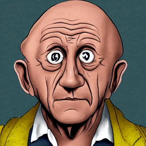 Image similar to Mike Ehrmantraut in the style of the simpsons