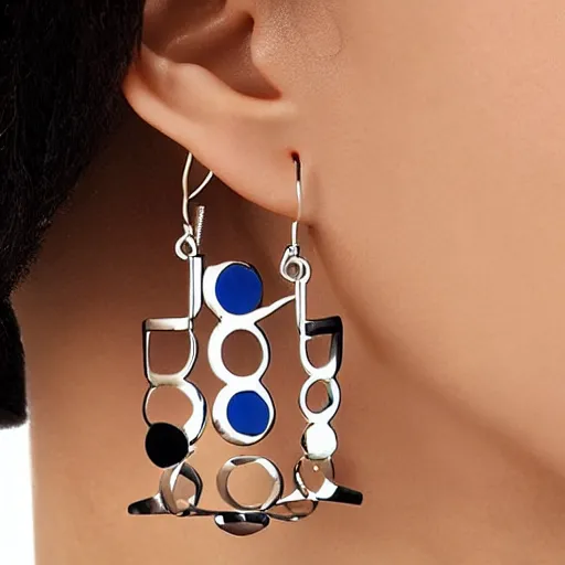 Prompt: hyperrealistic futuristic earrings