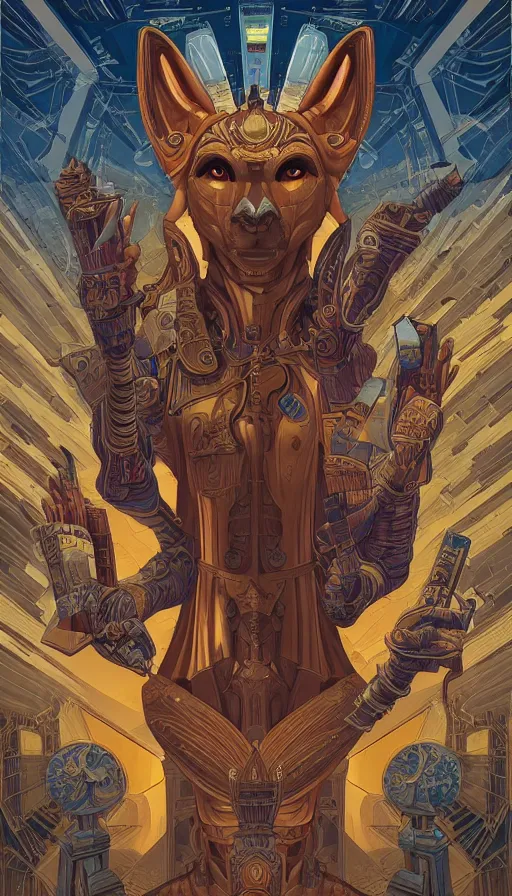 Image similar to Anubis, italian futurism, da vinci, Dan Mumford, Josan Gonzalez