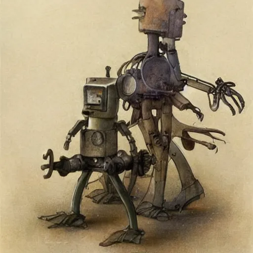 Image similar to (((((((((((cluttered inventors shop full of robots))))))))))) . muted colors. by Jean-Baptiste Monge !!!!!!!!!!!!!!!!!!!!!!!!!!!!!!!!!!!!!!!!