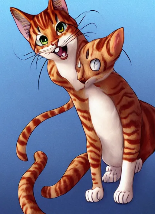 Image similar to official digital painting artwork of a cat character by don bluth, ross tran and studio ghibli.