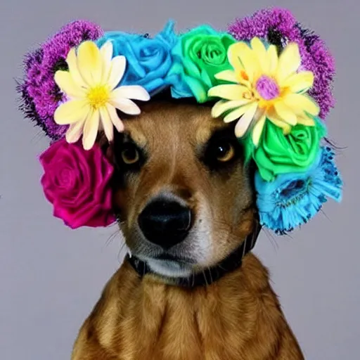 Prompt: flowerpunk dog