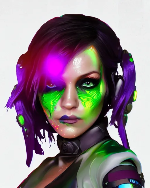 Image similar to a glitch art character portrait of female rogue a. i. trending on artstation deviantart pinterest hyper detailed photorealistic highlights and shadow hd 8 k post - processing high resolution
