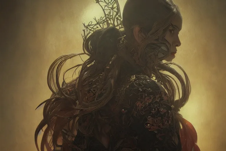 Prompt: portrait painting of evil demonic cult member, ultra realistic, concept art, intricate details, eerie, highly detailed, photorealistic, octane render, 8 k, unreal engine. art by artgerm and greg rutkowski and alphonse mucha