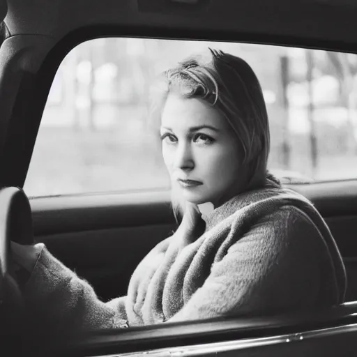 Image similar to photo of a woman in a car by nicola kuperus