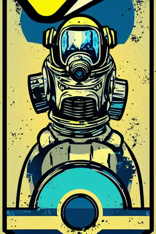 Image similar to fallout 7 6 retro futurist illustration art by butcher billy, sticker, colorful, illustration, highly detailed, simple, smooth and clean vector curves, no jagged lines, vector art, smooth andy warhol style