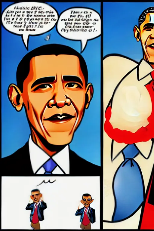 Prompt: barack obama, in the style of dan decarlo, as drawn by dan decarlo for archie comics,