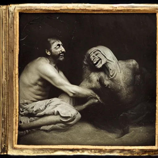 Prompt: mescaline inducing a man into a state of euphoria, 1 8 th century restored photograph, british museum archives, award winning