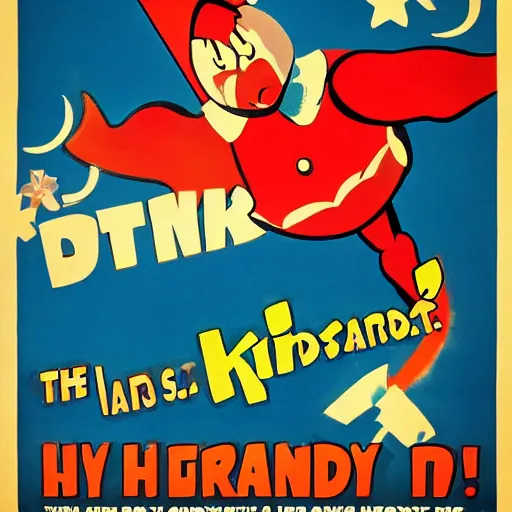 Image similar to propaganda poster of kirby