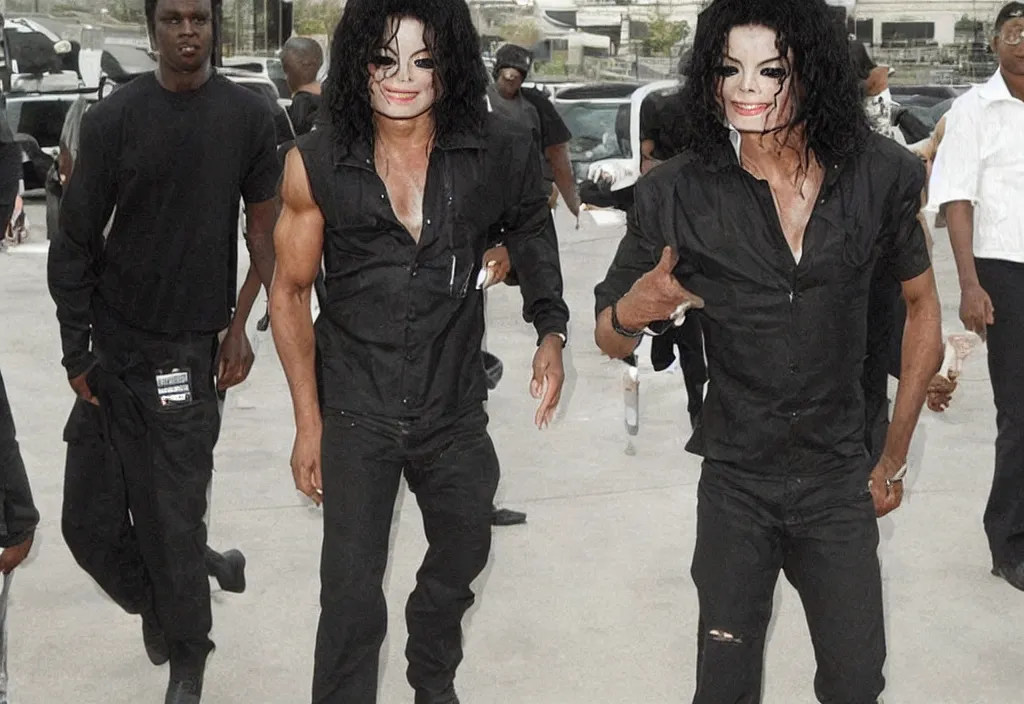 Image similar to michael jackson after years of steroid use