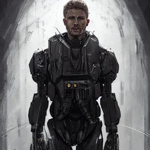 Image similar to portrait of a man by greg rutkowski, jenzen ackles as a weyland - yutani mercenary, from aliens franchise, he is about 3 0 years old, military composure, wearing white and black colored tactical gear, highly detailed portrait, digital painting, artstation, concept art, smooth, sharp foccus ilustration, artstation hq