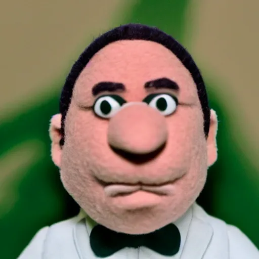 Image similar to tony soprano as a muppet. highly detailed felt. hyper real photo. 4 k.