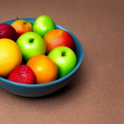 Prompt: bowl of fruit, high resolution