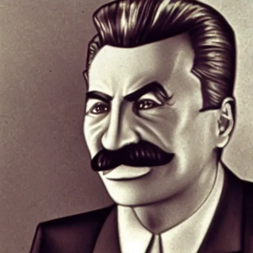 Image similar to photo of stalin as a muppet, detailed, close up, stage lighting