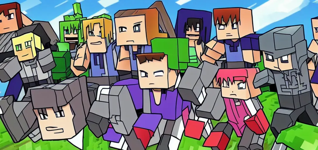 Prompt: Minecraft if it was an Anime