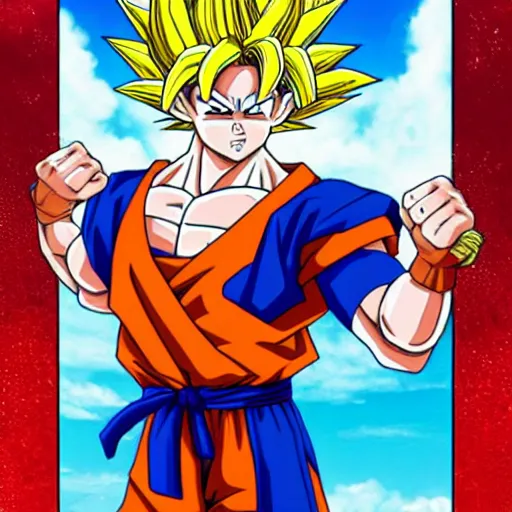 san goku super saiyan 1 0 0 in dragon ball z by akira, Stable Diffusion