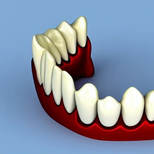 Image similar to poorly rendered 3 d set of teeth