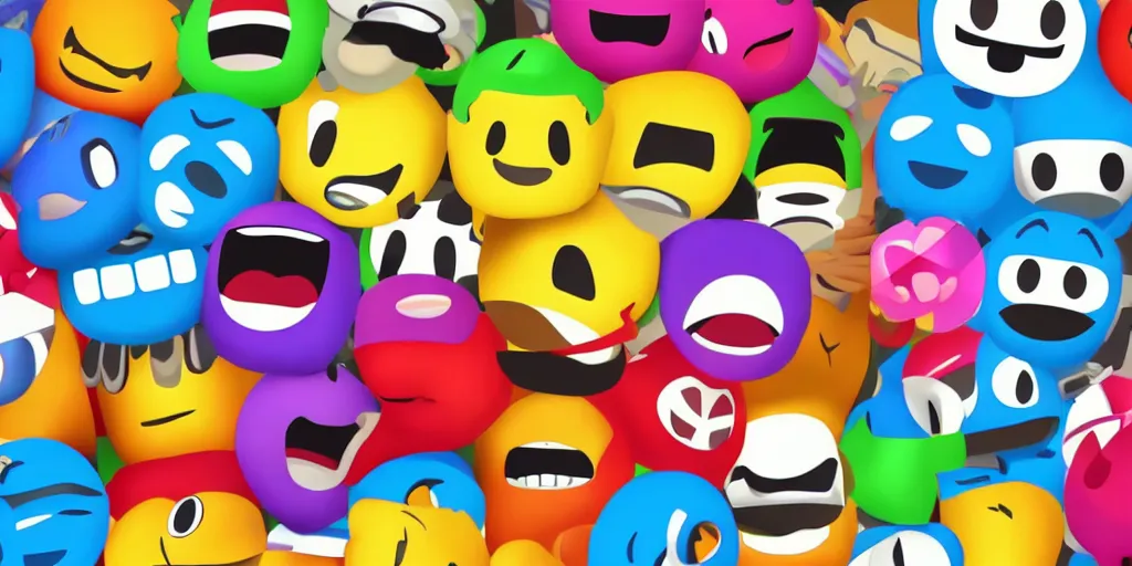 Image similar to a full set of emoji designed by nintendo