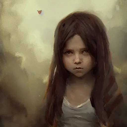 Image similar to little girl, artwork by greg rutkowski,