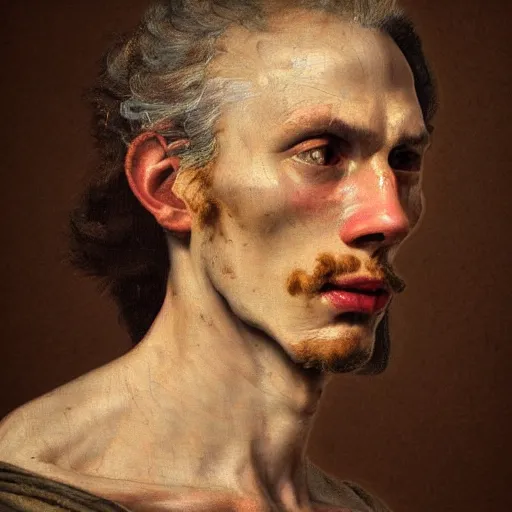 Image similar to A 17th century Baroque Painting of Jerma985, grainy, realistic, hyperrealistic, very realistic, very very realistic, highly detailed, very detailed, extremely detailed, detailed, digital art, trending on artstation, detailed face, very detailed face, very detailed face, realism, HD Quality, 8k resolution, intricate details, body and head in frame, painting, oil painting, trending on deviantart, Baroque Painting