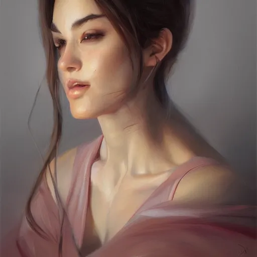 Image similar to A beautiful painting of woman by Mandy Jurgens, Trending on artstation