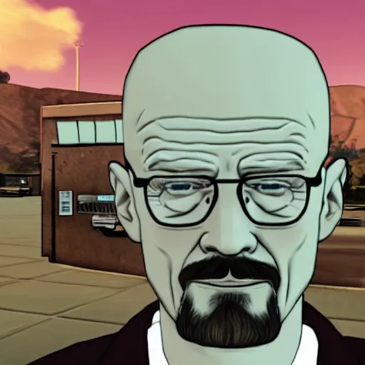 Prompt: walter white as a gta character