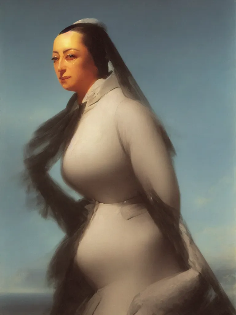Image similar to minimalist symmetrical futuristic zaha hadid android portrait painting by ivan aivazovsky