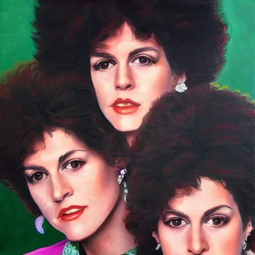 Image similar to a highly detailed painting. 1987-era Prince jealous of twin sisters Wendy and Susannah Melvoin. Photorealistic. Trending on Artstation.